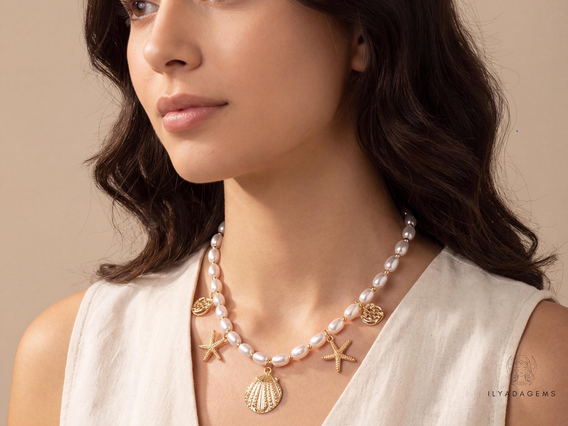 Pearl Shell Charm Necklace