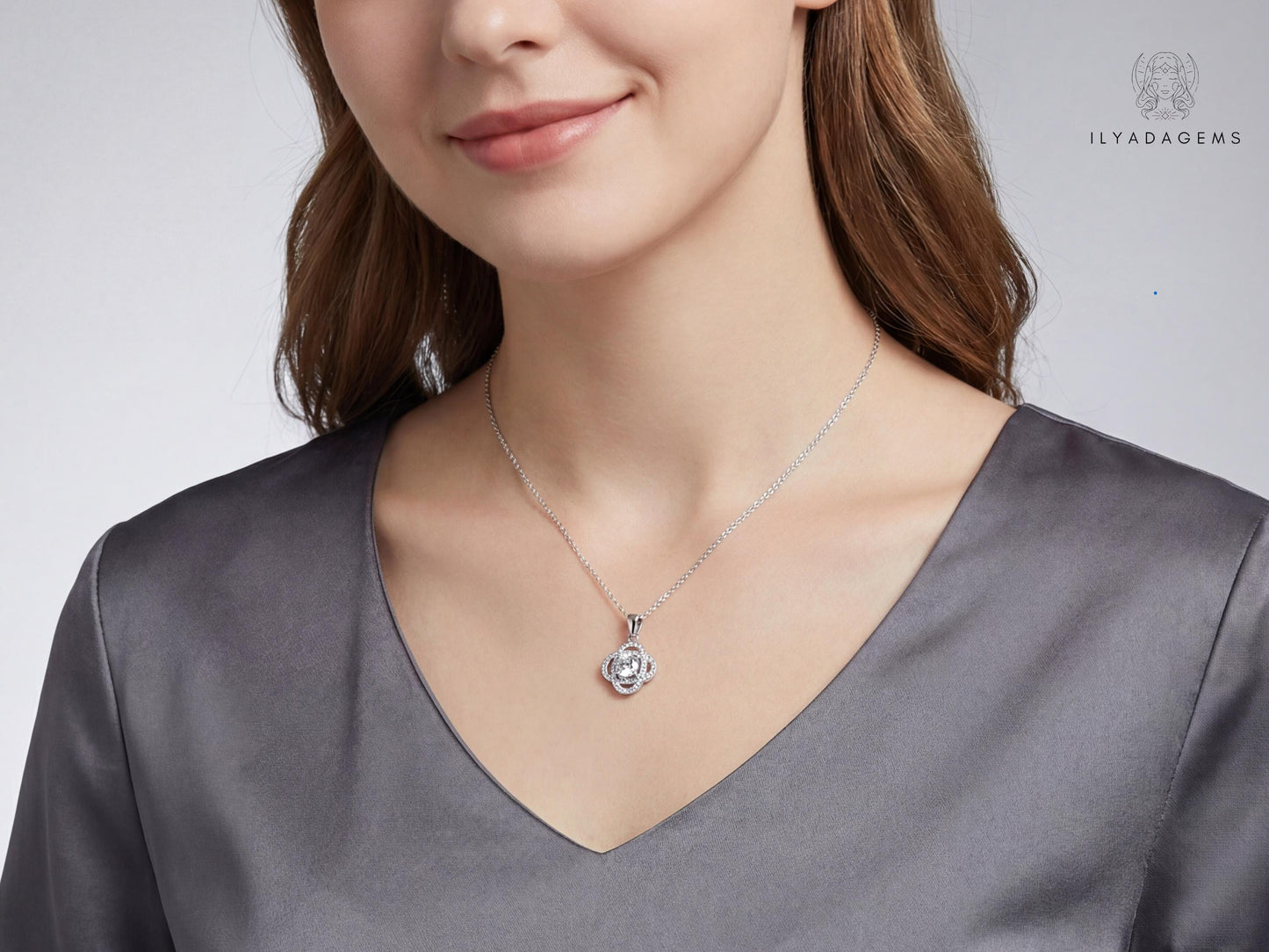 Gold Plated Sterling Silver Flower Pendant Necklace