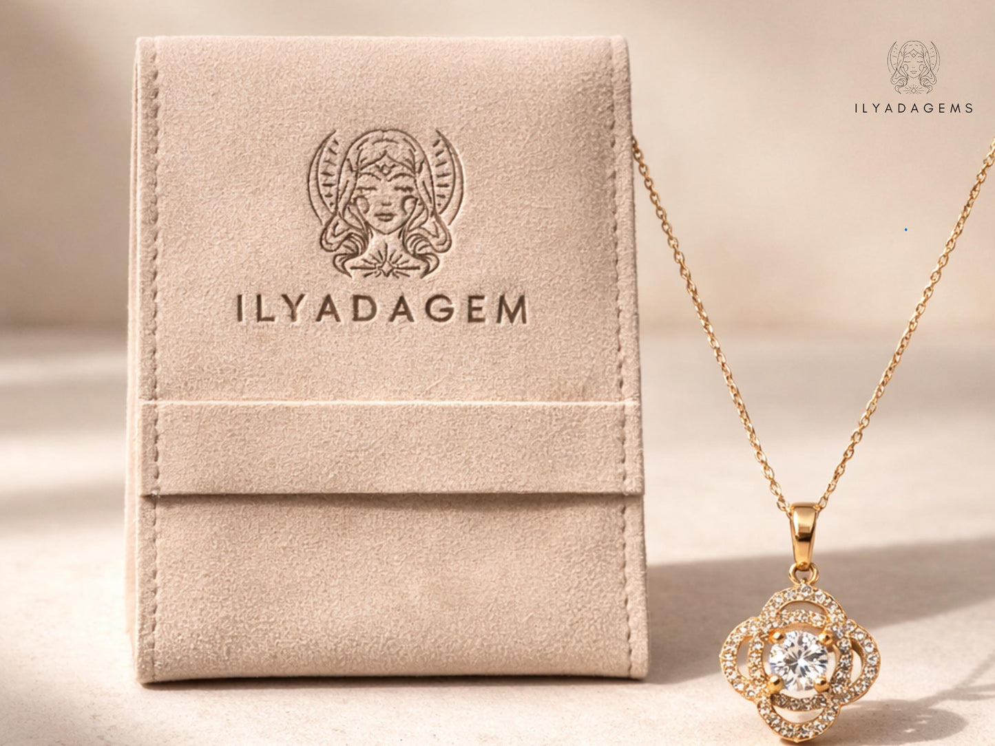 Gold Plated Sterling Silver Flower Pendant Necklace