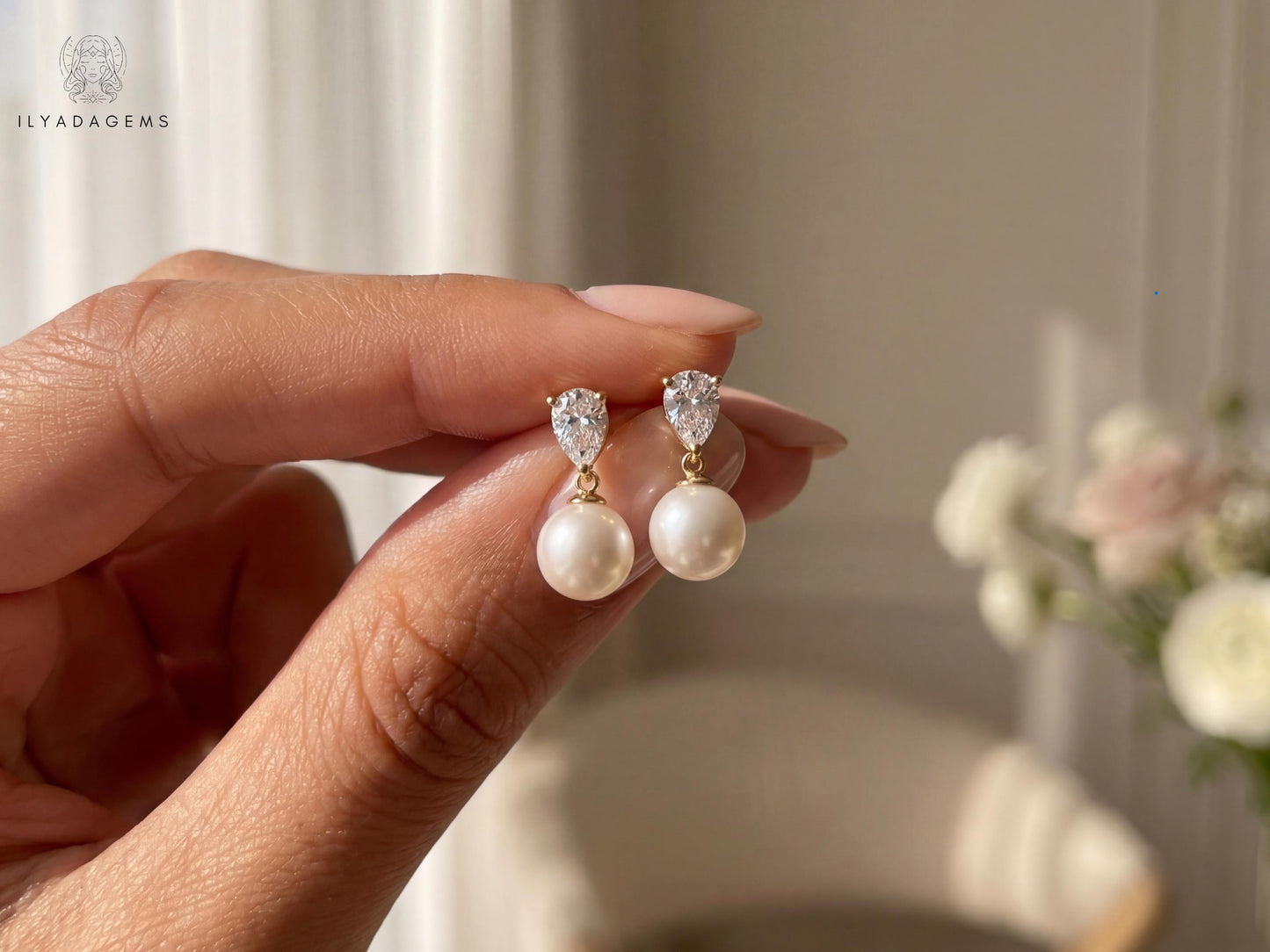 Natural Freshwater Pearl Drop Earrings