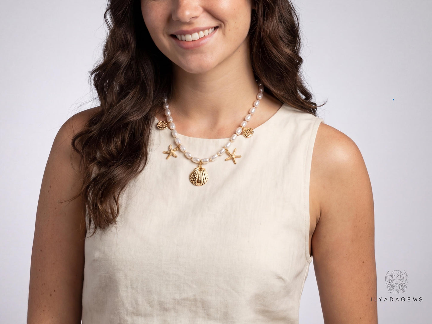 Pearl Shell Charm Necklace