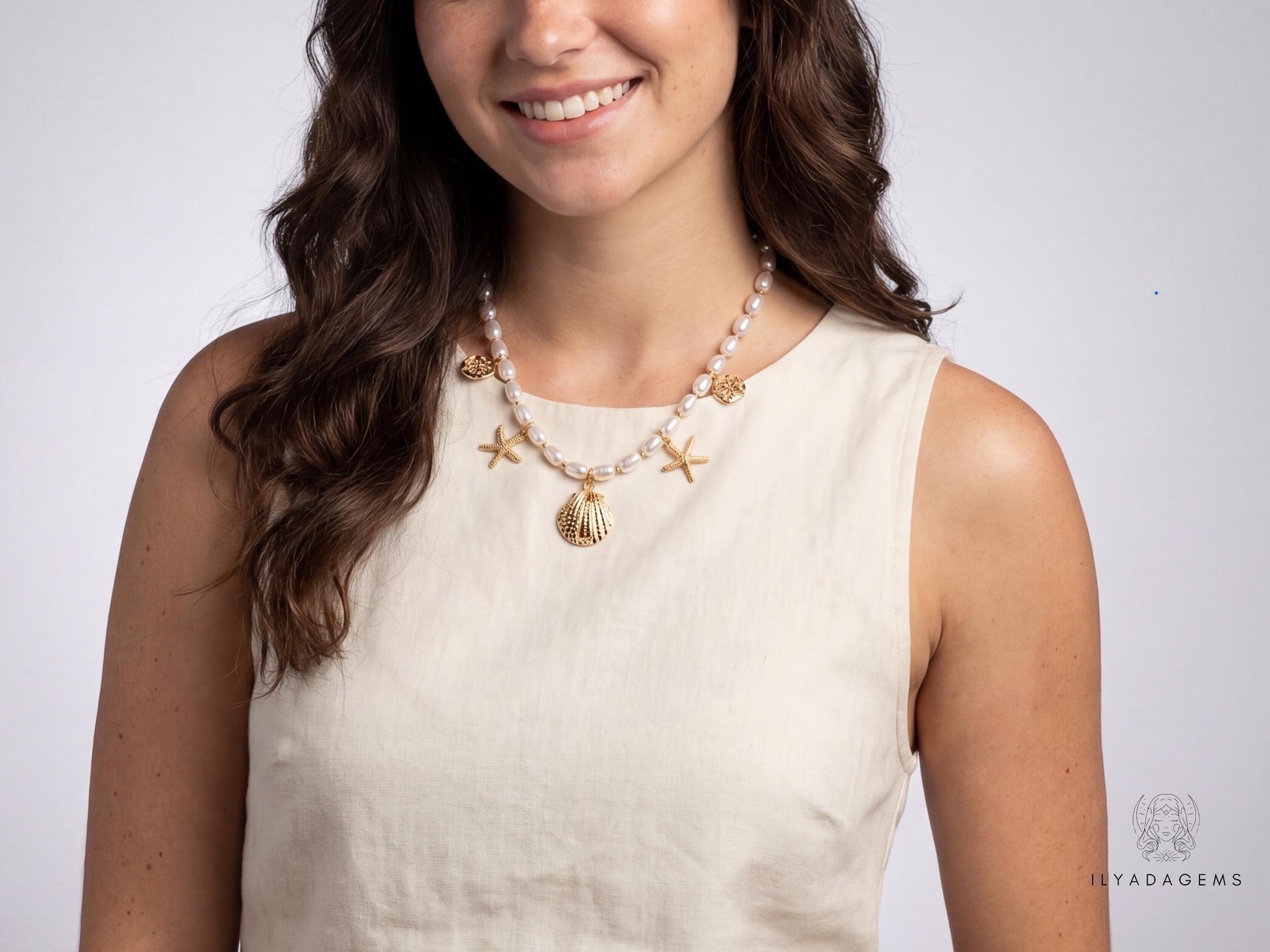 Pearl Shell Charm Necklace