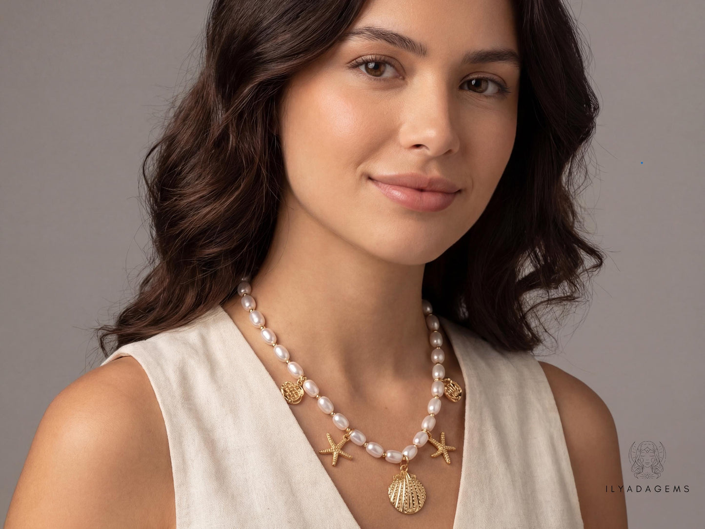 Pearl Shell Charm Necklace