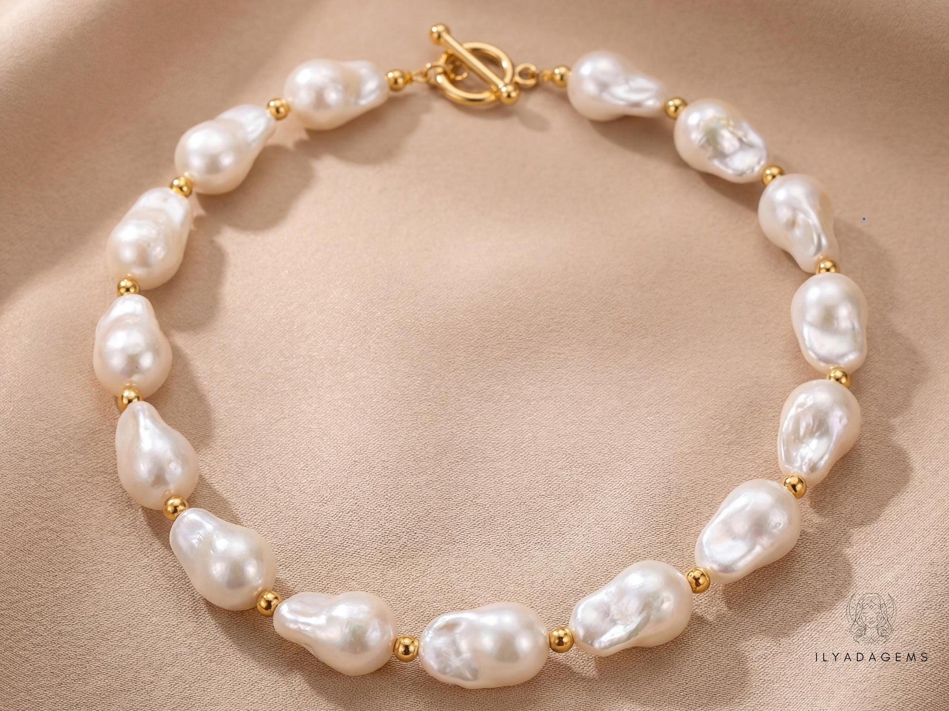 Timeless Large White Baroque Pearl Necklace