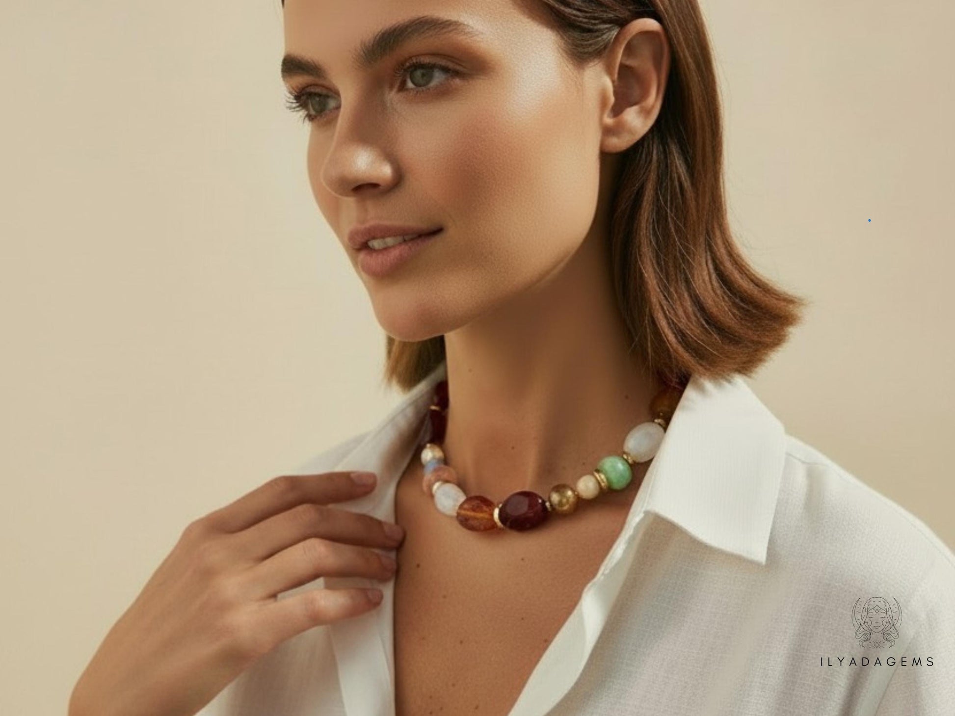 Chunky Resin Disc Bead Necklace