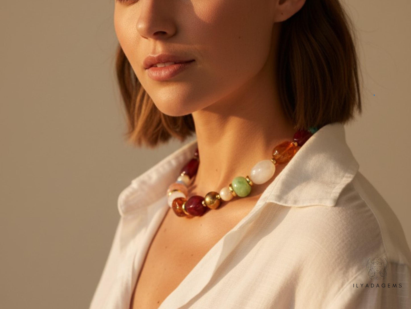 Chunky Resin Disc Bead Necklace