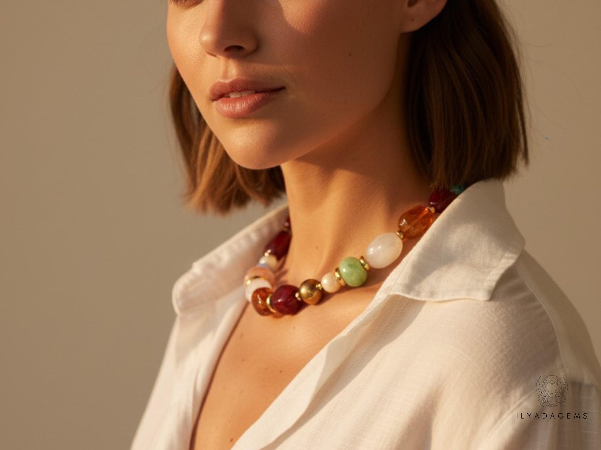 Chunky Resin Disc Bead Necklace