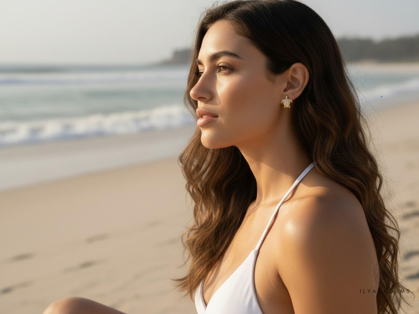 Gold Turtle Stud Earrings