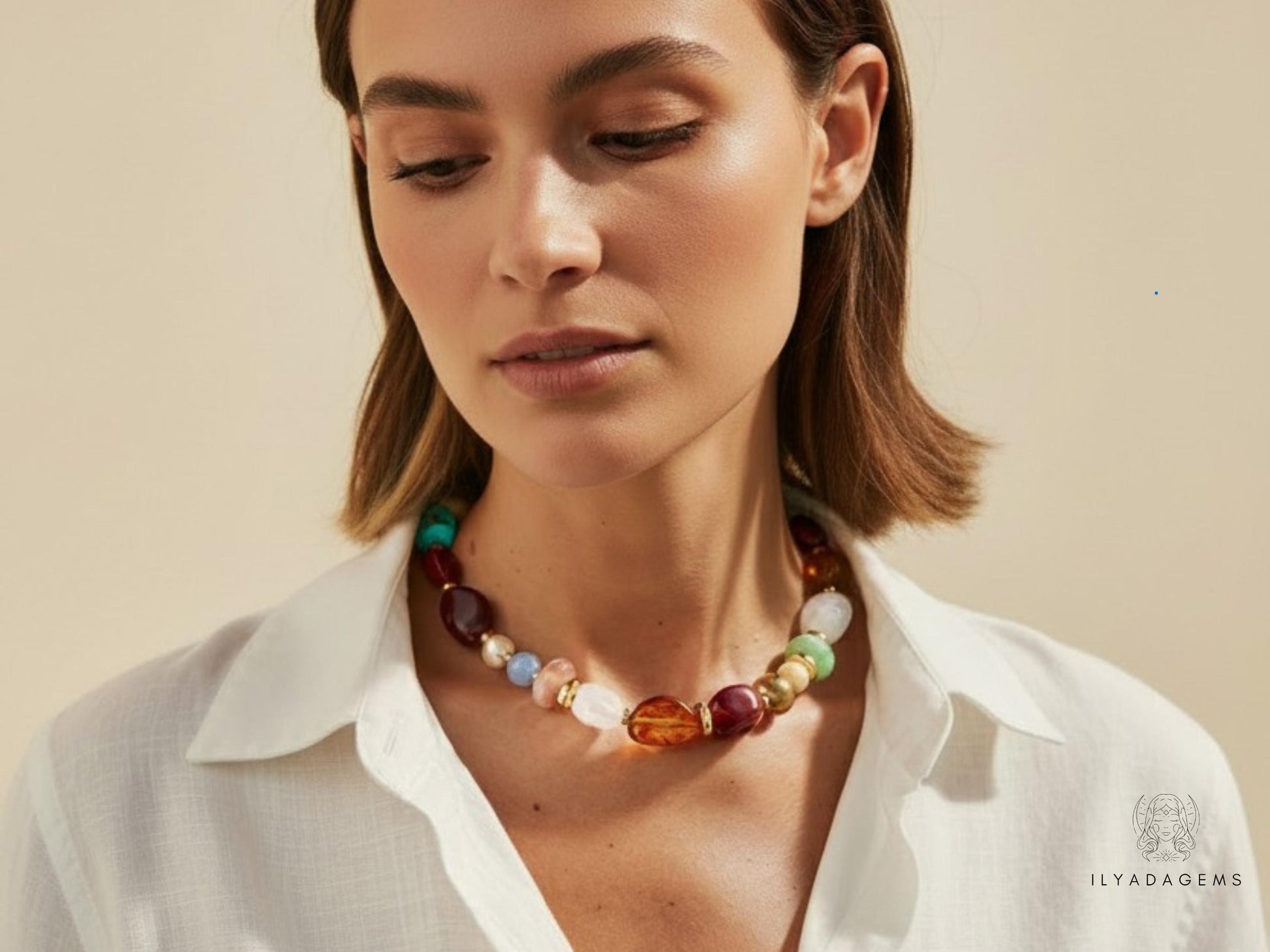 Chunky Resin Disc Bead Necklace