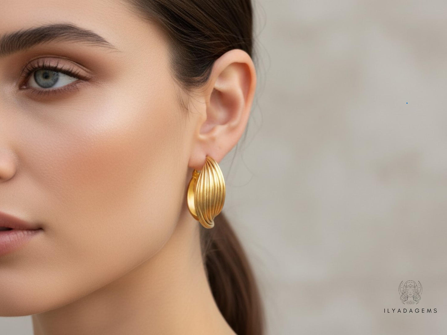 Twisted Gold Hoop Earrings