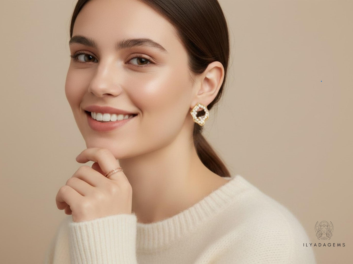 Gold Pearl Earrings